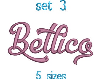 SALE** Set 3 Bellico Embroidery Font 5 Sizes Machine BX Embroidery Fonts Alphabets Embroidery Designs PES - Instant Download
