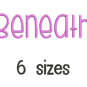 SALE** Beneath Embroidery Font 6 Sizes Machine BX Embroidery Fonts Alphabets Embroidery Designs PES - Instant Download