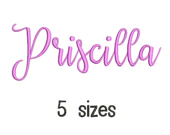 SALE** Priscilla Embroidery Font 5 Sizes Machine BX Embroidery Fonts Alphabets Embroidery Designs PES - Instant Download