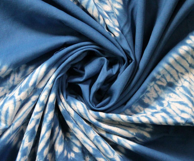 Indian Fabric Indigo Blue 100/% Cotton Fabric Yard Hand Tie Dye Shibori fabric