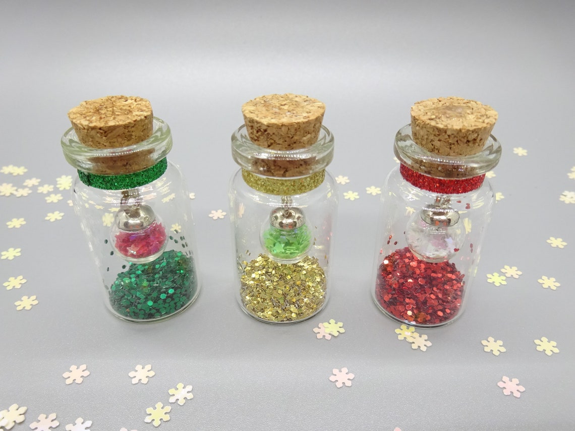 Happy Holiday Christmas Ornament in a Bottle Etsy