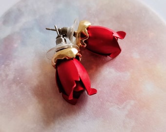 Rose earrings, Flower earrings, Rose bud, Bloom, Rose by another name, My love will never wither,  Valentine's day gifts