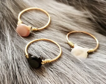 Cat Ring, Cat jewellery, Dainty rings, Crazy cat lady, Stacking rings, Mother of pearl rings, Minimalist rings, Midi ring, Dainty jewellery