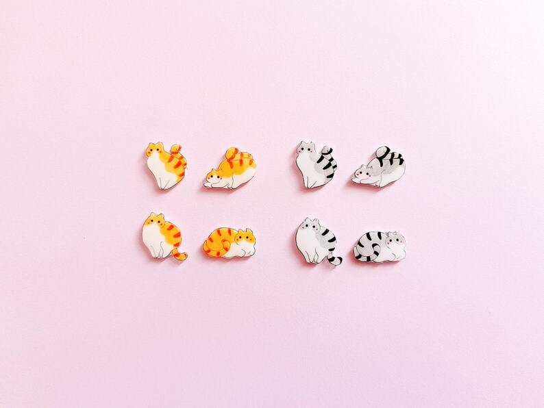 Cat earrings Cat jewellery Animal Earrings Cat Mom Cat image 1