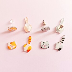 Cat earrings, Cat jewellery, Cat, Animal Earrings, Cat Mom, Cat lover gift, Gifts for her, Gifts for him, Handmade Jewellery, Earrings image 2