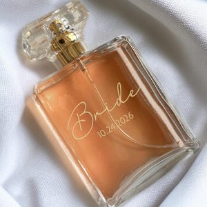 Custom Engraved Bridal Perfume Bottle, Personalized Bridal Shower Gift, Luxury Engagement Gift For Bride, Wedding Day Keepsake, Wedding Gift