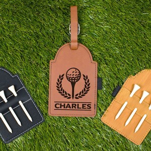 Father's Day Golf Gift, Personalized Golf Bag Tag, Personalized Father's Day Gift, Golf Tee Holder, Unique Golf Gift, Golf Gift for Dad image 2