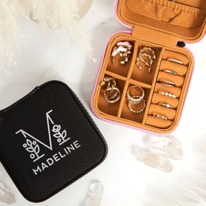 Custom Jewelry Box, Travel Jewelry Case, Bridesmaid Jewelry Box, Gift for Mom, Birthday Gift, Mother's Day Gift, Maid of Honor Gift image 1