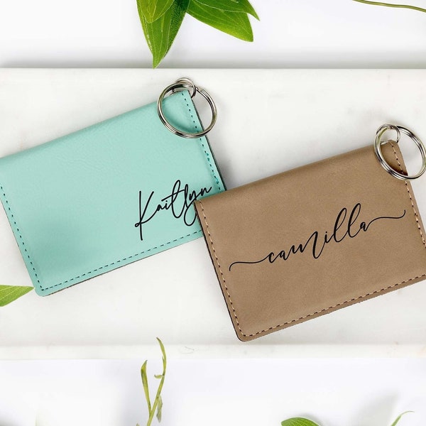 Personalized Keychain Wallet, Custom Card Holder, Gift for Mom, Birthday Gift, Gift for Daughter, ID Holder, Gift for Her, Women's Wallet