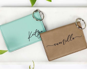 Personalized Keychain Wallet, Christmas Gift Ideas, Gift for Mom, Birthday Gift, Gift for Daughter, ID Holder, Gift for Her, Women's Wallet