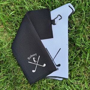 Personalized Golf Towel for Dad, Gift for Dad, Father&#39;s Day Gift, Golf Gifts, Custom Golf Towel, Grandpa Gift, Embroidered Golf Towel