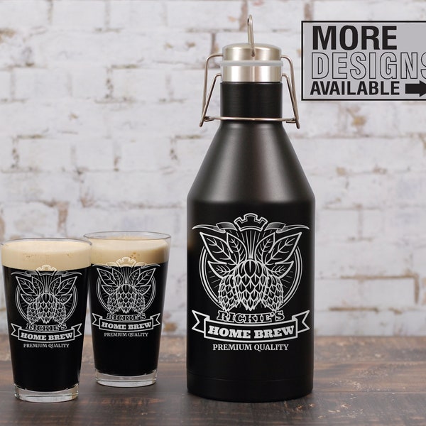 Engraved Insulated Growler, Personalized Beer Growler, Man Cave Gift Idea, Home Brew Gear, Craft Beer Lover, Gift For Husband