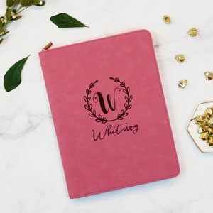 Personalized Portfolio with Zipper, Portfolio For Women, Portfolio Binder, Personalized Journal, Co Worker Gift, Teacher Gift, Valentines
