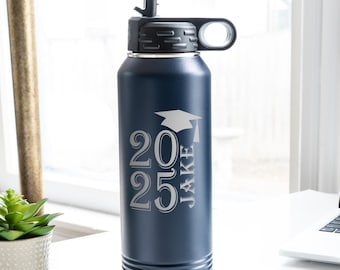 Graduation Gift, Personalized Water Bottle, Graduation Gift For Her, Grad Gift for Him, 2025 Graduation, Custom Water Bottle,  Gift For Her