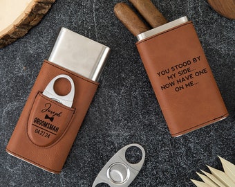 Cigar Holder Case, Personalized Groomsmen Gifts, Best Man Gift, Father of the Groom Gift, Wedding Party Gift, Gift for Him, Cigar Holder