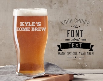 Create Your Own Engraved Beer Glass Personalized With Your Choice Of Fonts