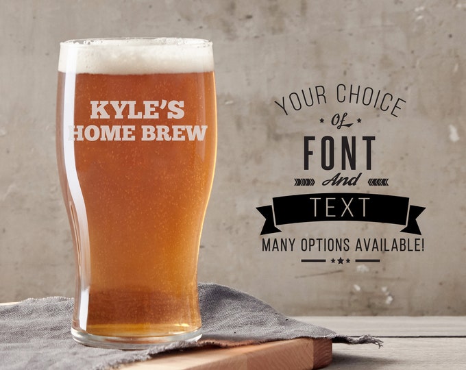 Create Your Own Engraved Beer Glass Personalized With Your Choice Of Fonts