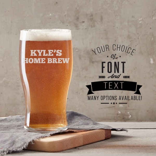 Create Your Own Engraved Beer Glass Personalized With Your Choice Of Fonts