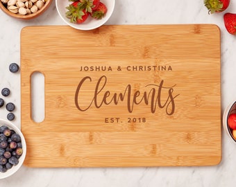 Wedding Cutting Board, Wedding Gift for Couple, Anniversary Gift, Personalized Wedding Gift, Custom Wooden Chopping, Engraved Cutting Board