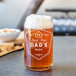 Personalized Beer Can Glass, Beer Glass, Coffee Glass, Engraved Glass For Dad, Gift for Dad, Beer Mug, Gifts for Dad, Birthday Gift for Dad