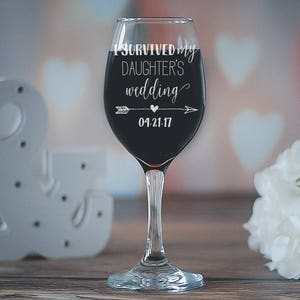 i survived my daughter's wedding wine glass