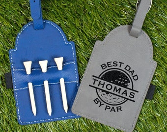 Father's Day Golf Gift, Personalized  Golf Bag Tag, Personalized Father's Day Gift, Golf Tee Holder, Unique Golf Gift, Golf Gift for Dad