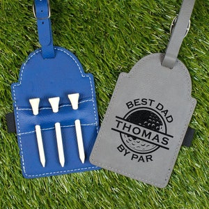 Father's Day Golf Gift, Personalized Golf Bag Tag, Personalized Father's Day Gift, Golf Tee Holder, Unique Golf Gift, Golf Gift for Dad image 1