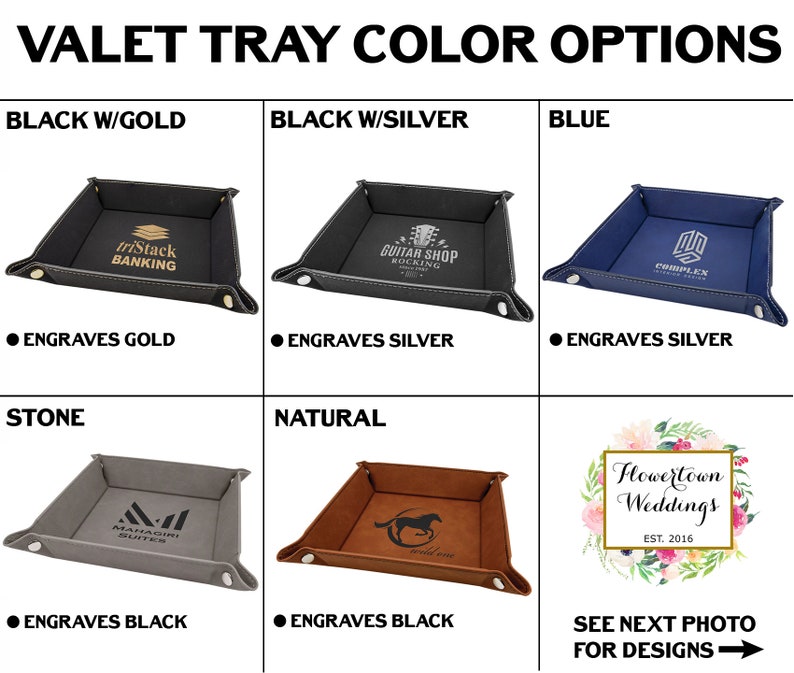 Valet Tray, Leather Valet Tray, Mens Valet Tray, Personalized Valet Tray, Coin Tray, Engraved Valet Tray, Leather Snap Tray, Nightstand Tray image 5