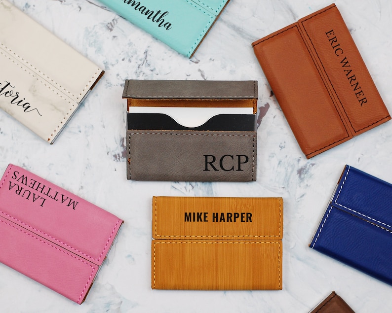 Custom Business Card Case Personalized Business Card Holder Etsy