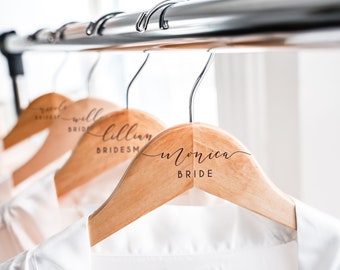 Wedding Dress Hanger, Personalized Hanger, Bridesmaid Hangers, Bride Hanger, Bridesmaid Gift, Hanger with Bar, Maid of Honor Gift