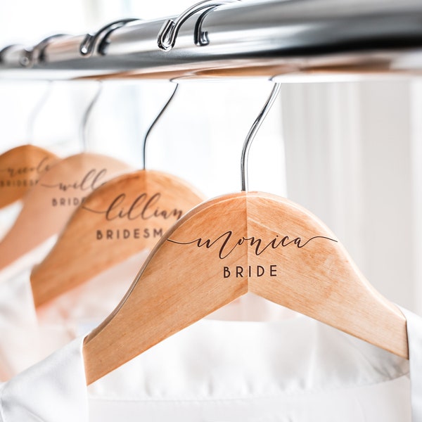 Wedding Dress Hanger, Personalized Hanger, Bridesmaid Hangers, Bride Hanger, Bridesmaid Gift, Hanger with Bar, Maid of Honor Gift