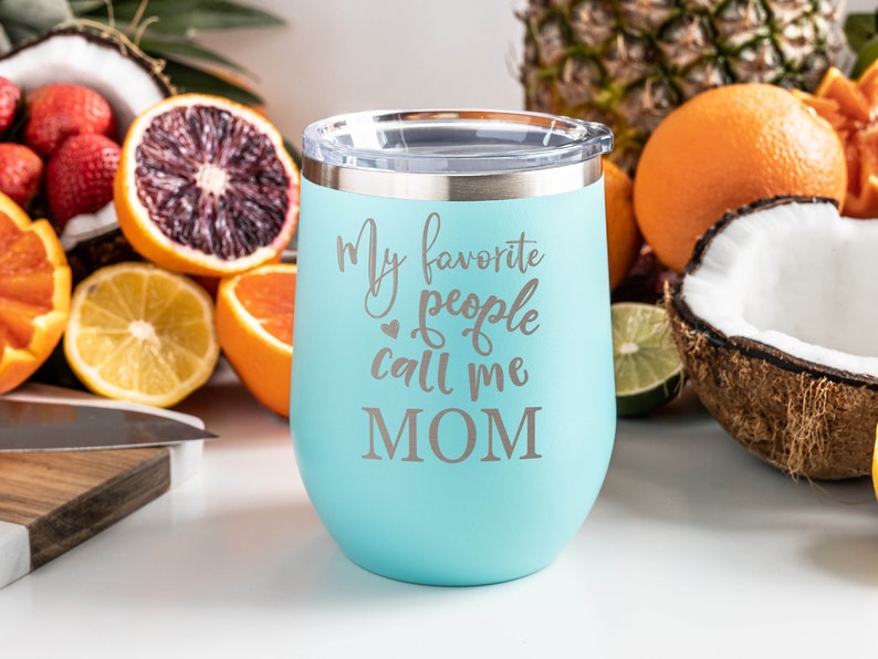 Mother's Day Stemless Wine Tumbler, Personalized Mama Bear with Cubs, Gift for Mom, Mothers Day Gift, Wine Lover image 3