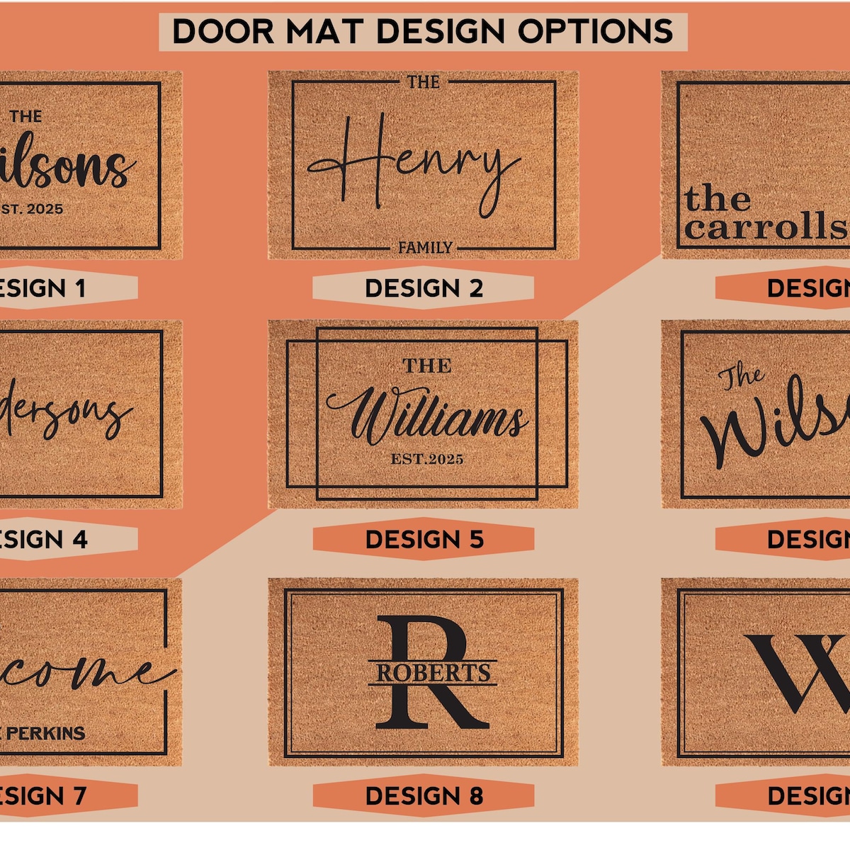 Custom Family Name Welcome Doormat – Personalized Door Mat, Wedding Gift for Couples, Housewarming Gift, Rustic Home Décor Entryway Rug - Etsy