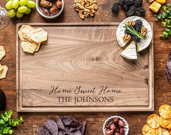 Wedding Cutting Board, Wedding Gift for Couple Mother's Day Gift, Personalized Wedding Gift, Custom Wooden Chopping, Engraved Cutting Board