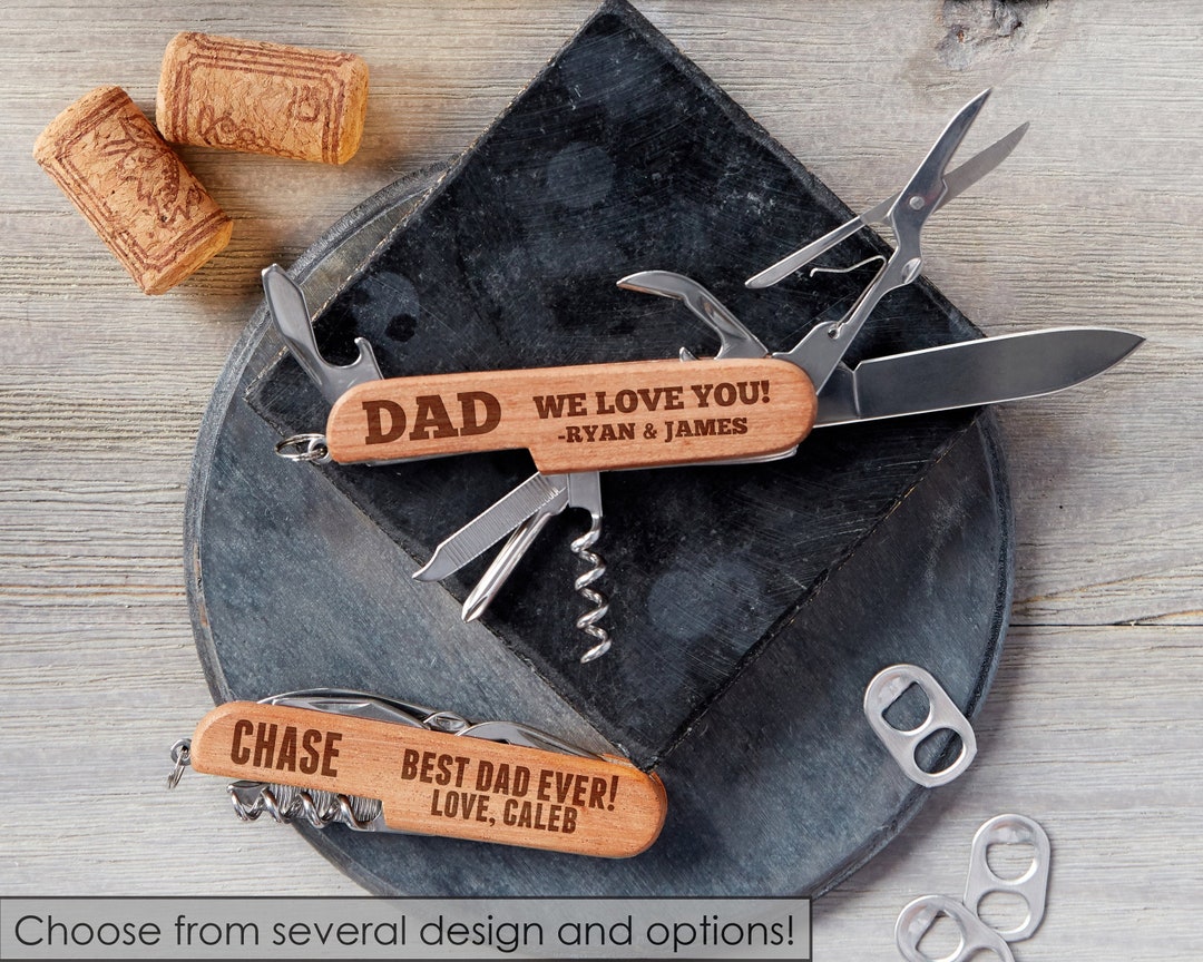 Engraved Multi Knife for Dad, Customize Text Knife, Engraved Army Knife