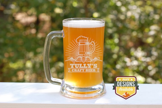 Custom Beer Glass Etched Beer Mug Engraved Beer Stein