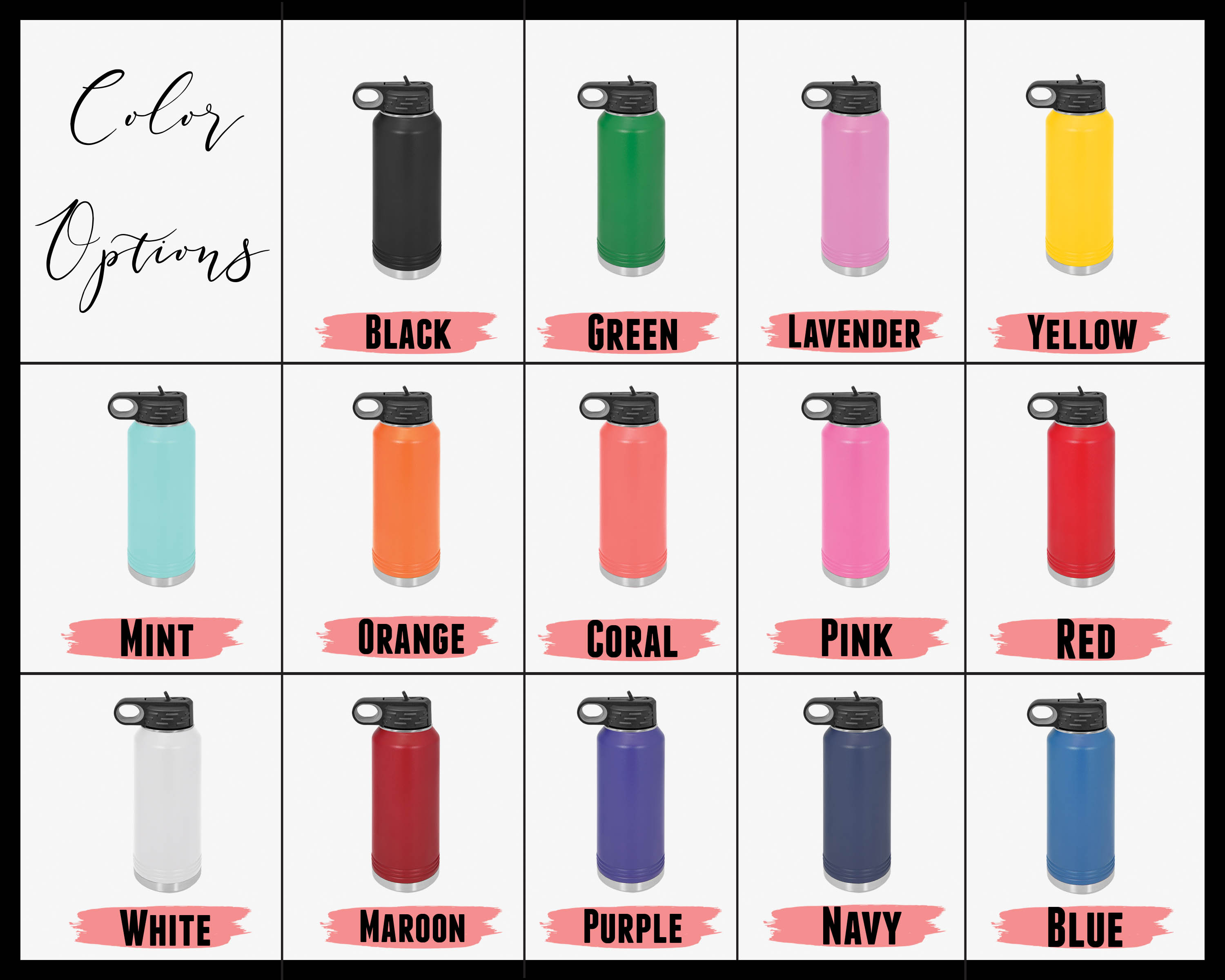 Engraved Water Bottles With Straw Personalized Insulated - Etsy
