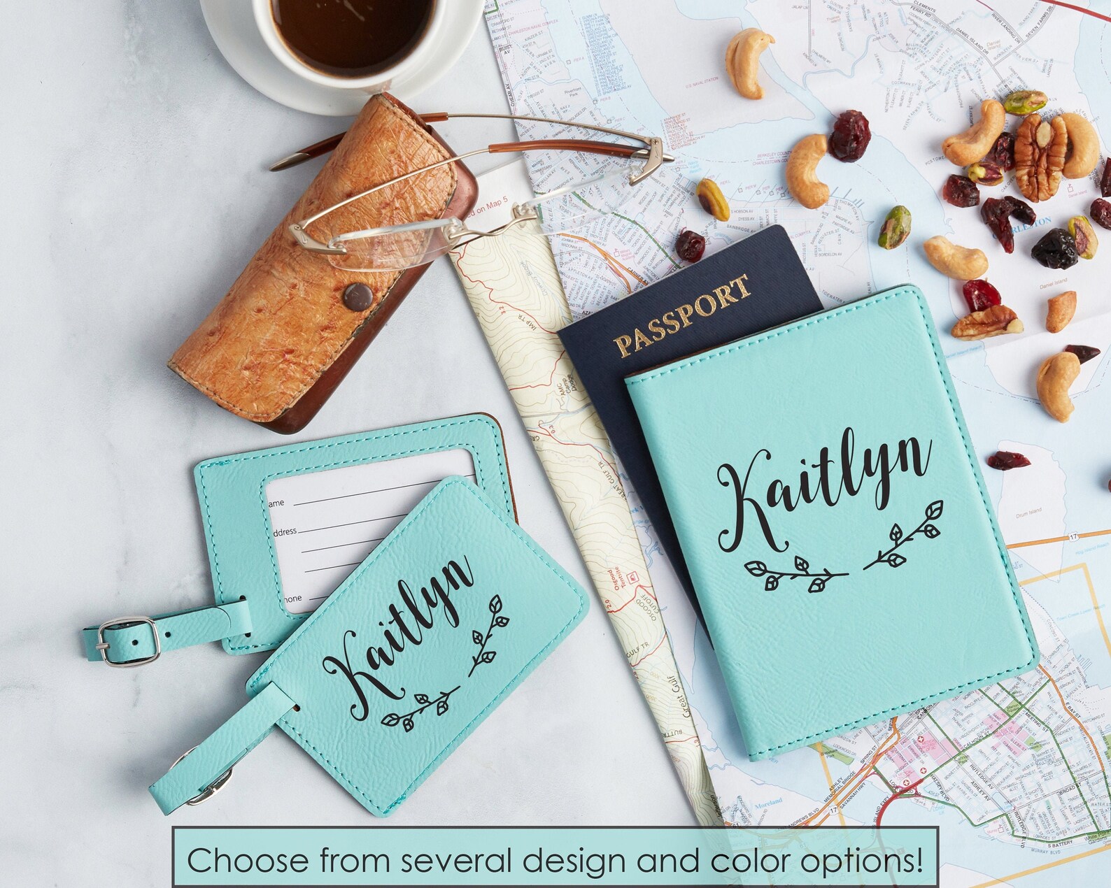 Personalized Passport Holder and Luggage Tag Set with Name Etsy