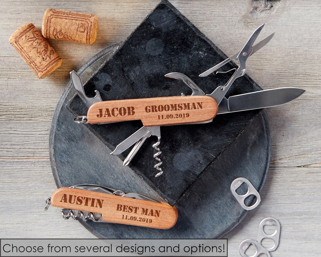 Personalized Multi Knife, Groomsman Multi Tool, Engraved Groomsman Gift