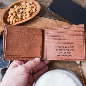 Men's Wallet, Thin Minimalist Style Wallet, Personalized Wallet, Gift for Him, Groomsman Gift, Husband Gift, Gift For Him, Engraved Wallet image 3