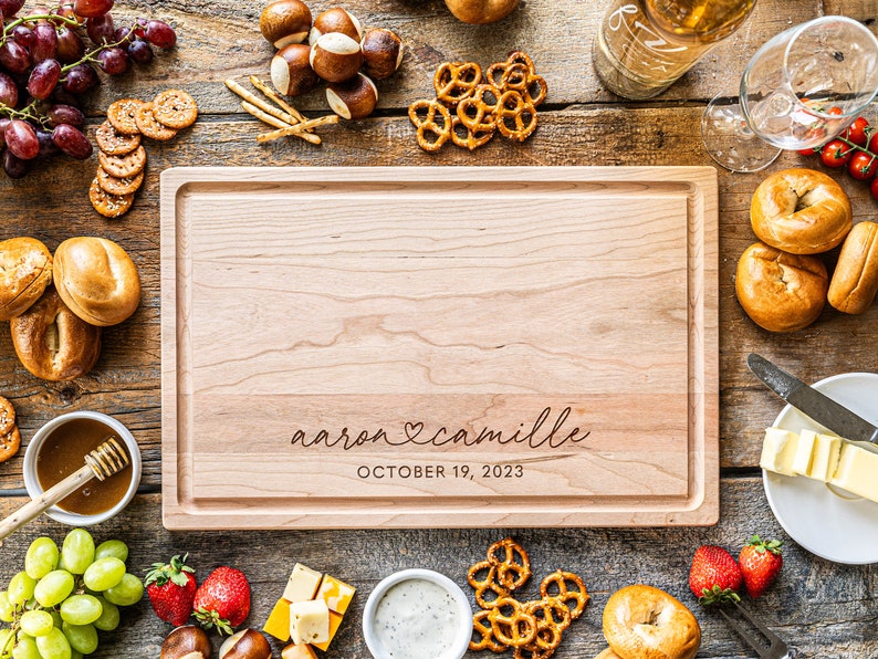 Personalized Cutting Board, Personalized Wedding Gift, House Warming Gift, Engraved Cutting Board, Anniversary Present, Paddle Cutting Board image 3