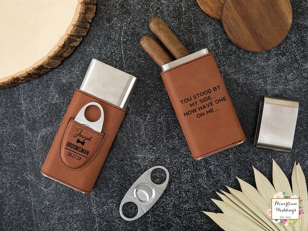 Cigar Holder Case, Personalized Groomsmen Gifts, Best Man Gift, Father