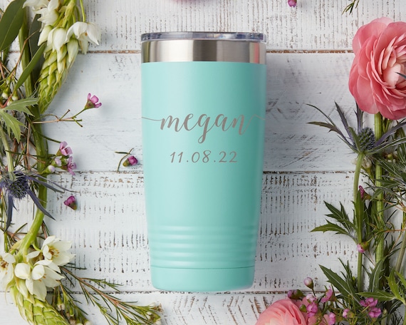 LAST MINUTE Gift Under 30, Engraved Stainless Steel Cup with Straw- NOT a  Cheap Sticker- Personalized Stainless Travel Tumbler- 22oz
