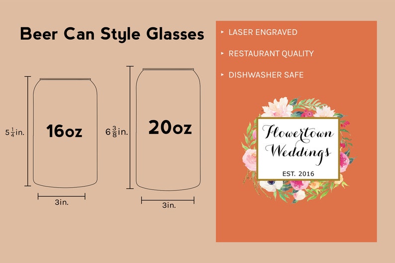 Personalized Beer Can Glass, Gift for Husband, Home Brew Gift, Home Bar Gift Idea, Engraved Beer Glass, Custom Beer Glass, Gift for Dad image 6