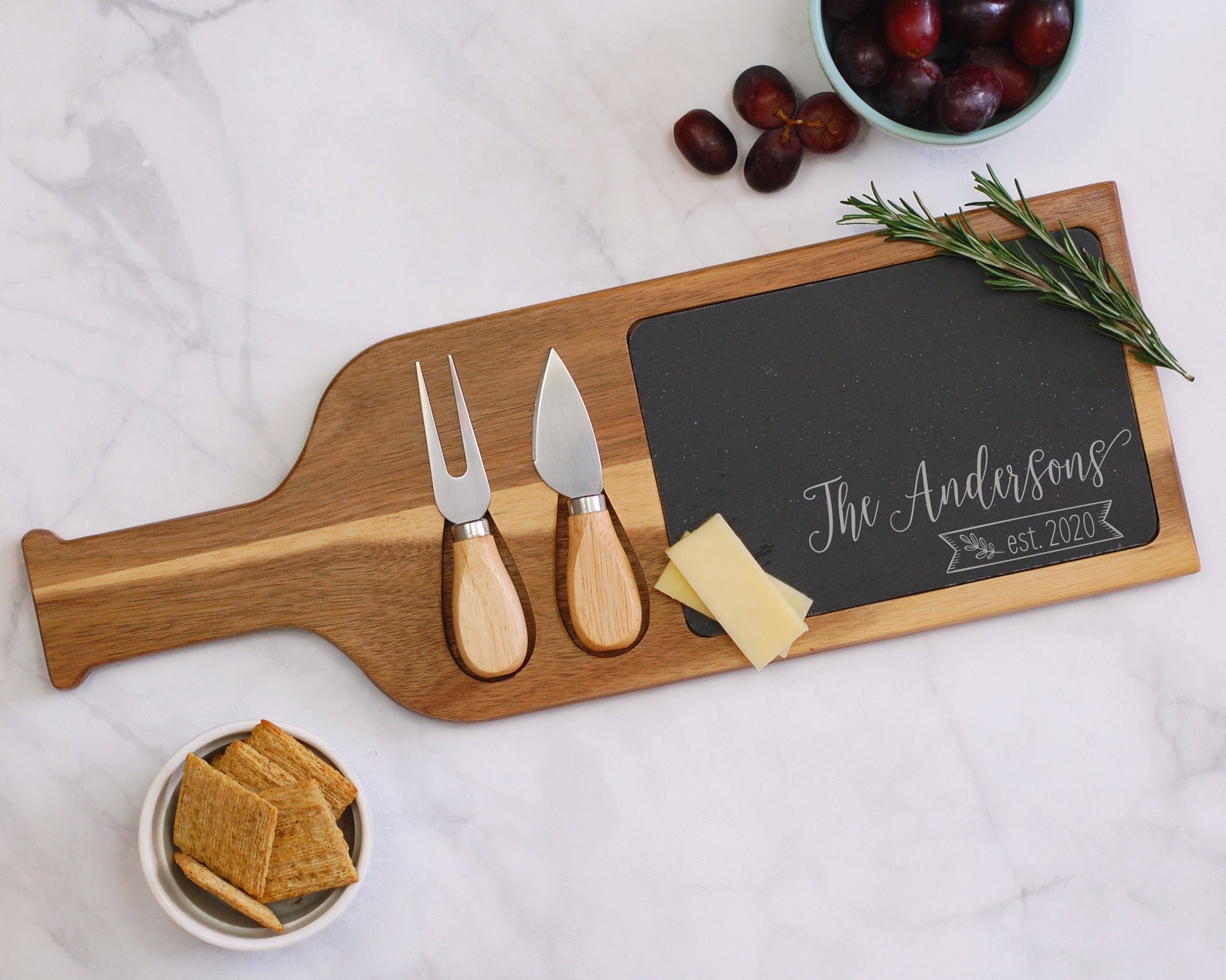 Personalized Cheese Board With Utensils Charcuterie Board Etsy