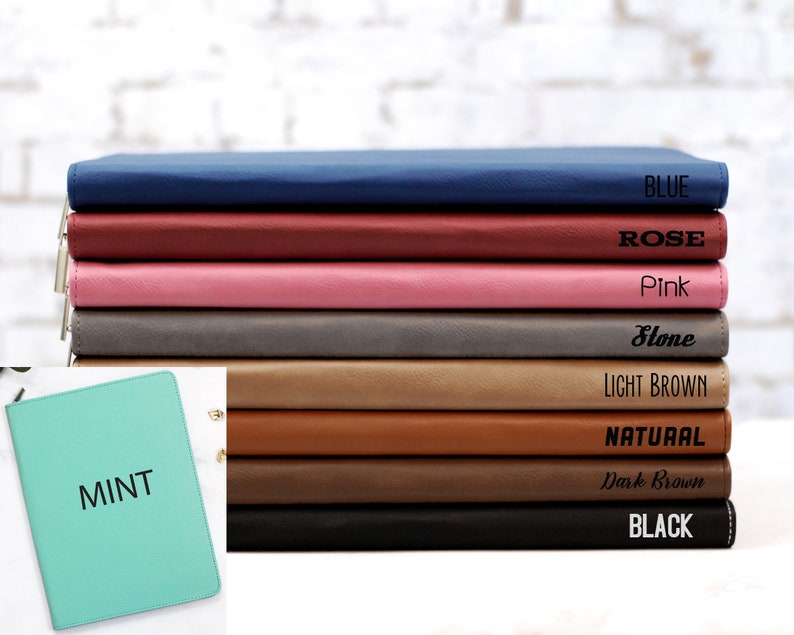 Portfolio for Women Leather Portfolio Personalized Notebook Etsy