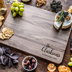 Wedding Cutting Board, Custom Name Engraved Bamboo Wedding Cutting Board, Anniversary Gift, Personalized Wedding Gift,Custom Wooden Chopping image 1