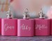 Mini Pink Bridesmaid Flask, Wedding Party Favors, Bridesmaid Gift, Will You Be My Bridesmaid, Bridal Party Favors, Mini Pink Keychain Flasks 