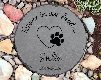 Custom Pet Memorial Garden Stone, Pet Memorial Rock, In Memory Garden Stone, Gift for Pet Loss, Pet Memorial Gift, Cat Memorial Stone