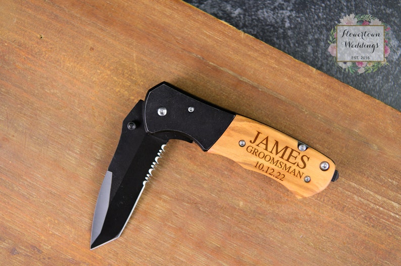Personalized Pocketknives Best Man Pocket Knife Laser Engraved Pocket Knife Pocketknife For Groomsman Engraved Groomsman Pocket Knives